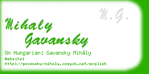 mihaly gavansky business card